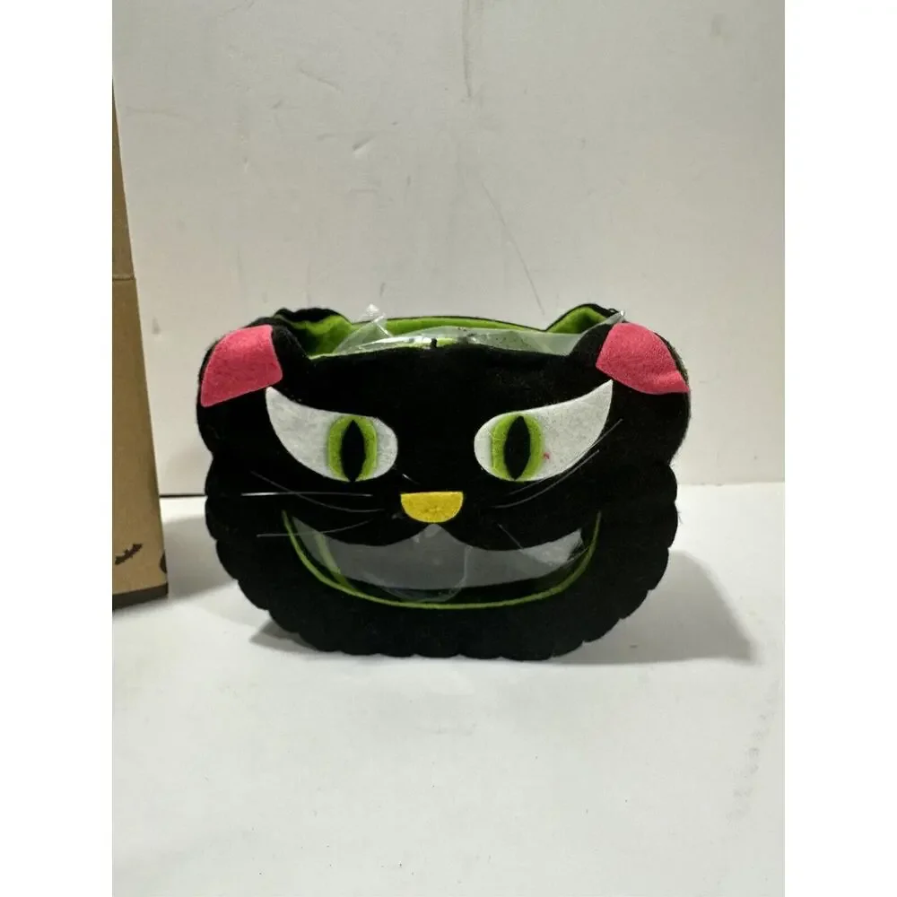 Halloween Lighted Felt‎ Black Cat gift bag NO CANDY 2007 Avon